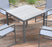 Armen Living Bistro Outdoor Patio Dining Table In Grey Powder Coated Finish With Grey Wood Top