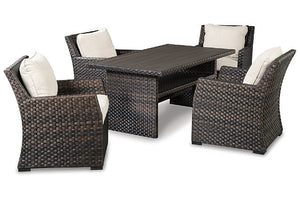 Easy Isle Outdoor Dining Table with 4 Chairs Set