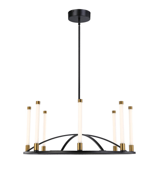 Infiniti Collection 8-Light Integrated LED Chandelier, Matte Black & Brass