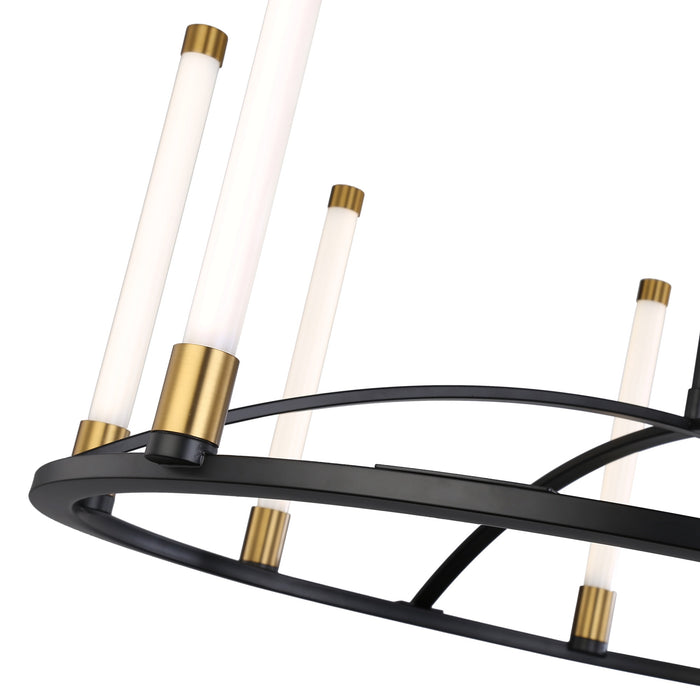 Infiniti Collection 8-Light Integrated LED Chandelier, Matte Black & Brass