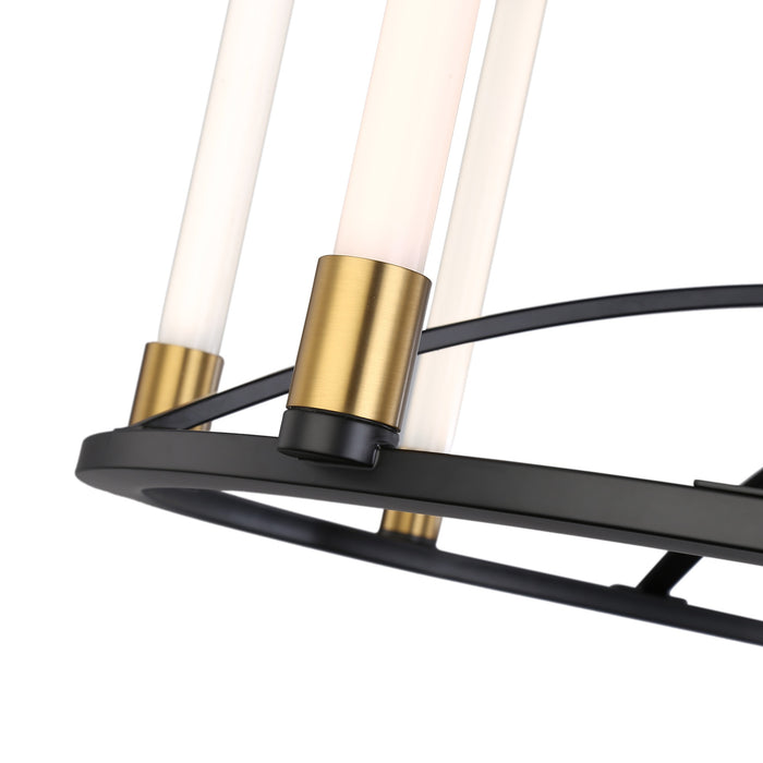 Infiniti Collection 8-Light Integrated LED Chandelier, Matte Black & Brass