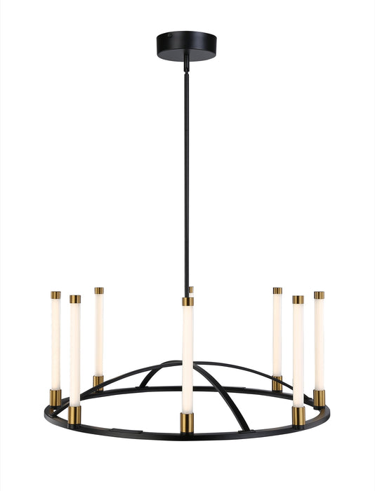 Infiniti Collection 8-Light Integrated LED Chandelier, Matte Black & Brass