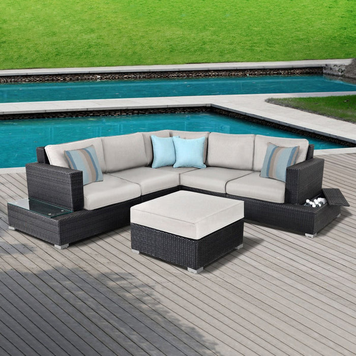 Ove Decors Aluminum Outdoor Sectional Set With Cushions.