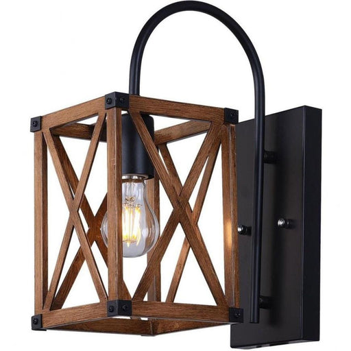 CWI Lighting - 1033W6-1-230 - 1 Light Wall Sconce with Wood Grain Brown Finish