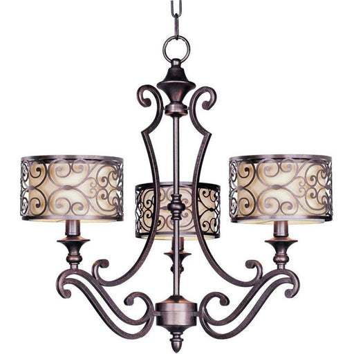 Maxim Lighting - 21153WHUB - Mondrian - Three Light Chandelier