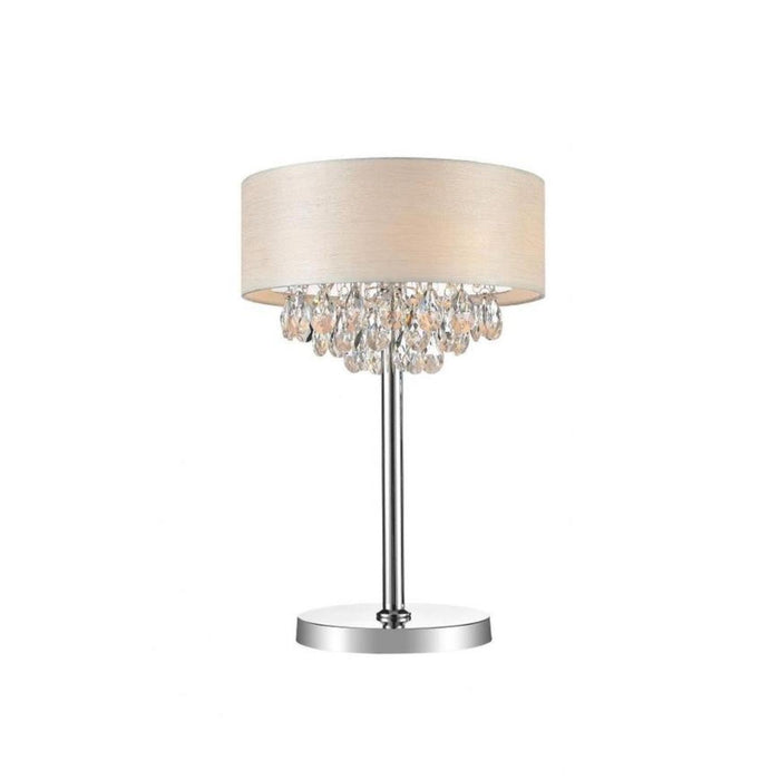 CWI Lighting - 5443T14C (OFF WHITE) - 3 Light Table Lamp with Chrome Finish