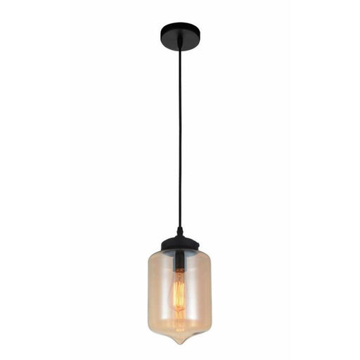 CWI Lighting - 5570P7C - AMBER - 1 Light Mini Pendant with Transparent Amber Shade