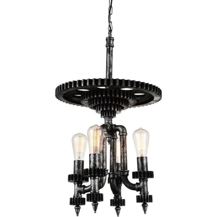 CWI Lighting - 9721P17-4-187 - 4 Light Chandelier with Gray Finish