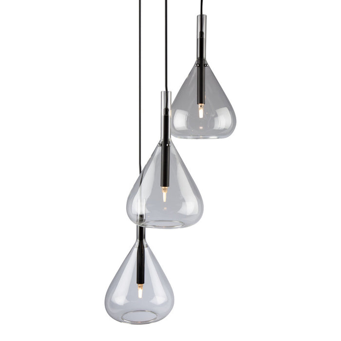 Conic 3 Light Pendant Black