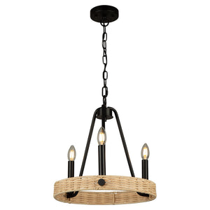 Perris 3 Light Chandelier Black