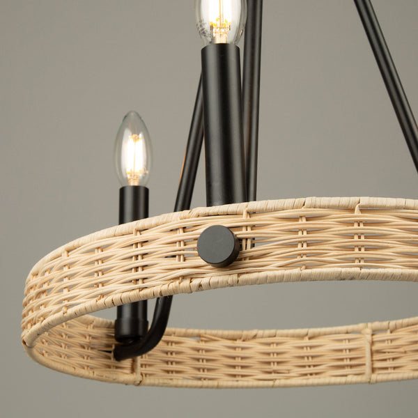 Perris 3 Light Chandelier Black