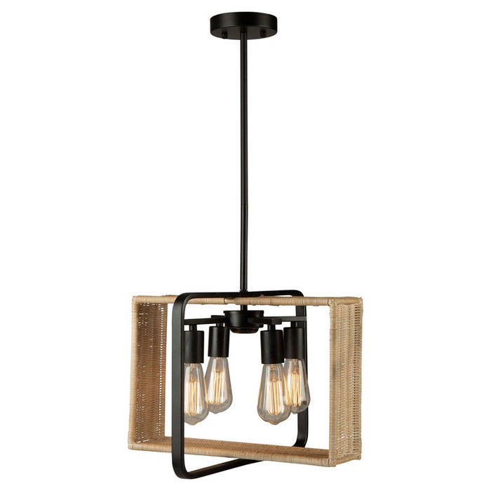 Perris 4 Light Pendant Black