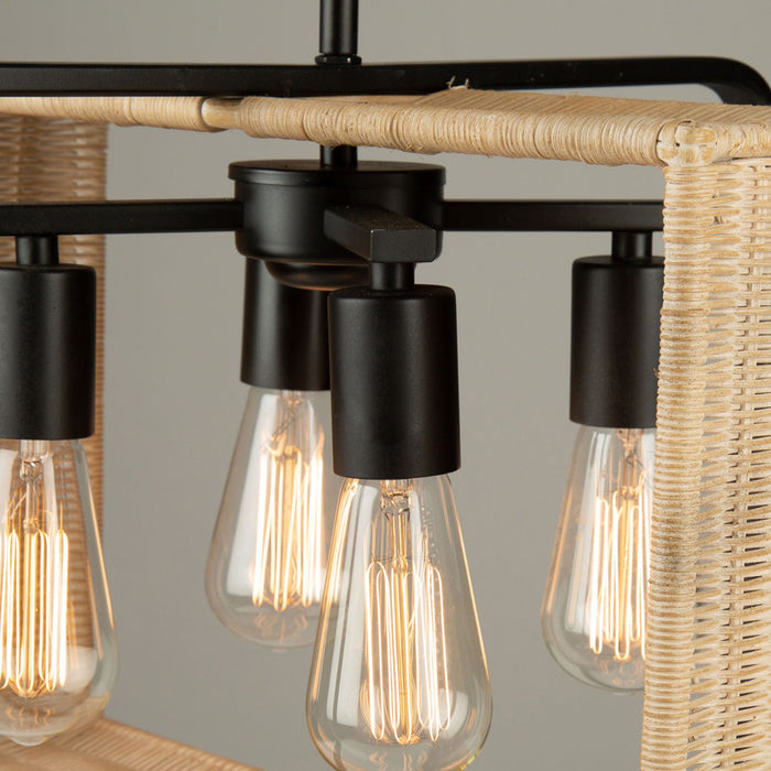 Perris 4 Light Pendant Black