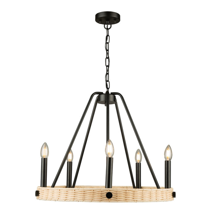 Perris 5 Light Chandelier Black