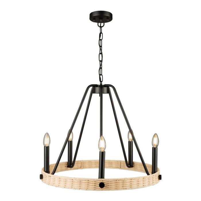 Perris 5 Light Chandelier Black