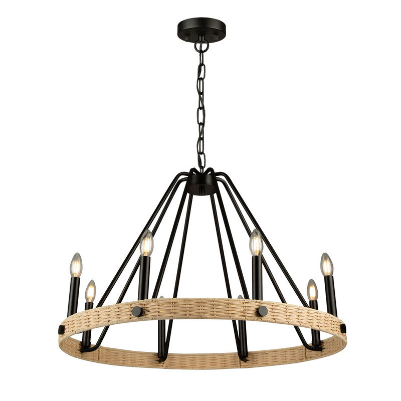 Perris 8 Light Chandelier Black