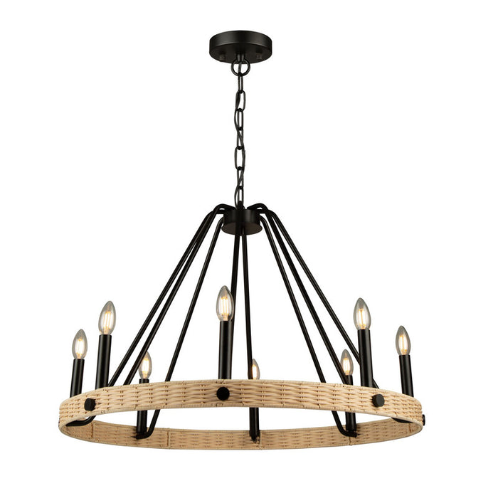 Perris 8 Light Chandelier Black