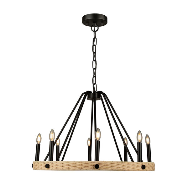 Perris 8 Light Chandelier Black