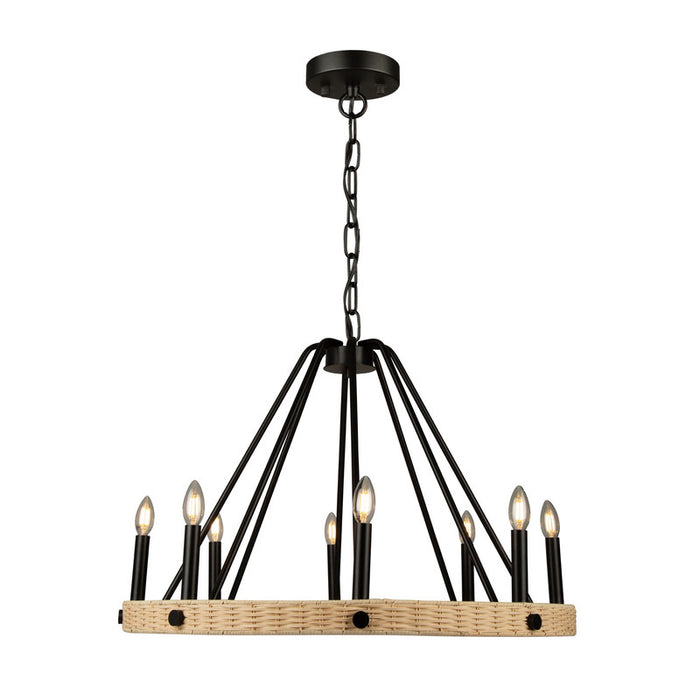 Perris 8 Light Chandelier Black