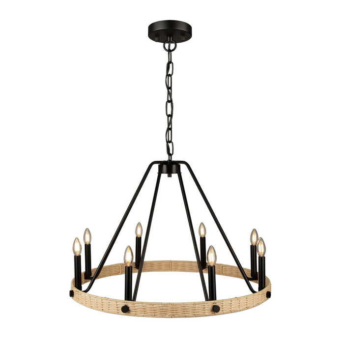 Perris 8 Light Chandelier Black