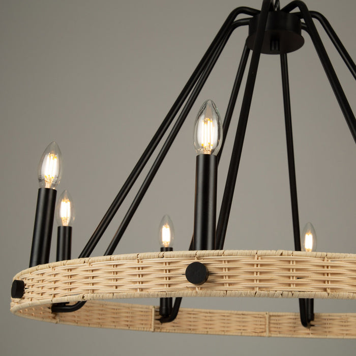 Perris 8 Light Chandelier Black