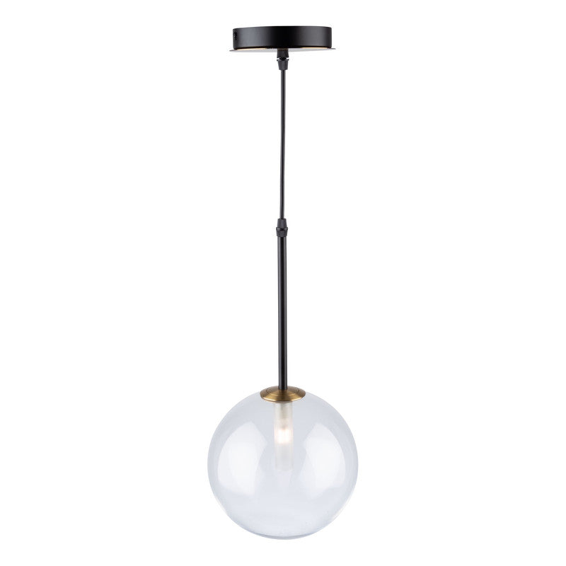 Aurelia Collection 1-Light Pendant, Matte Black & Brass