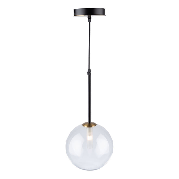 Aurelia Collection 1-Light Pendant, Matte Black & Brass