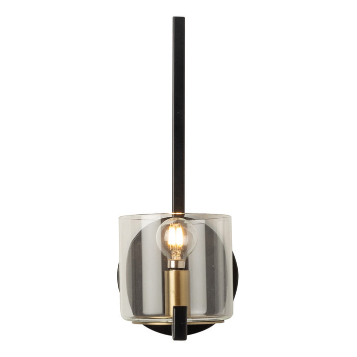 Salinas Collection 1-Light Sconce, Black and Brass