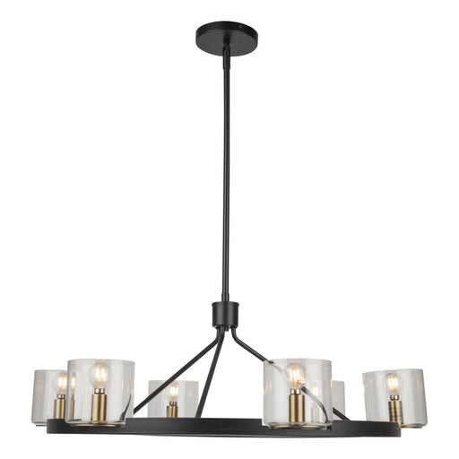 Salinas Collection 6-Light Chandelier, Black and Brass