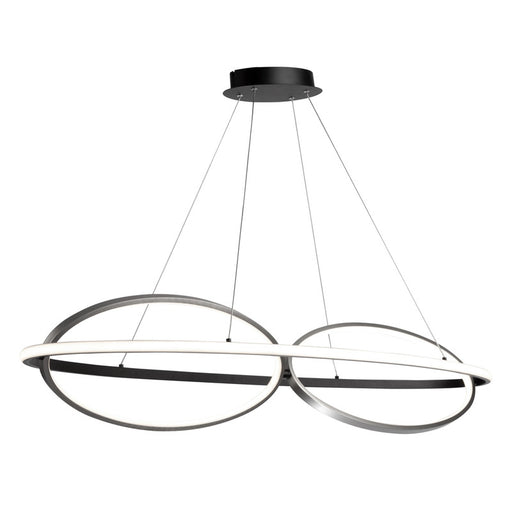 Gemini 38W LED Pendant Black and Nickel