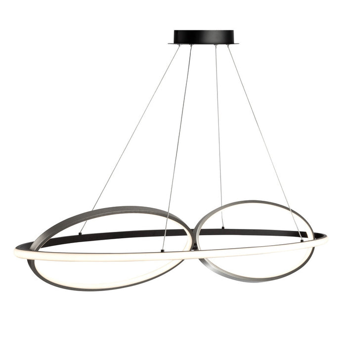 Gemini 38W LED Pendant Black and Nickel