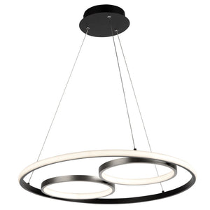 Gemini 32W LED Pendant Black and Nickel
