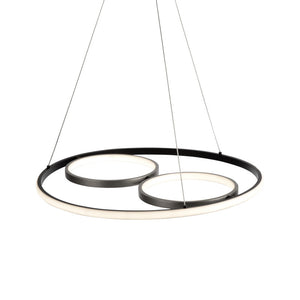 Gemini 32W LED Pendant Black and Nickel