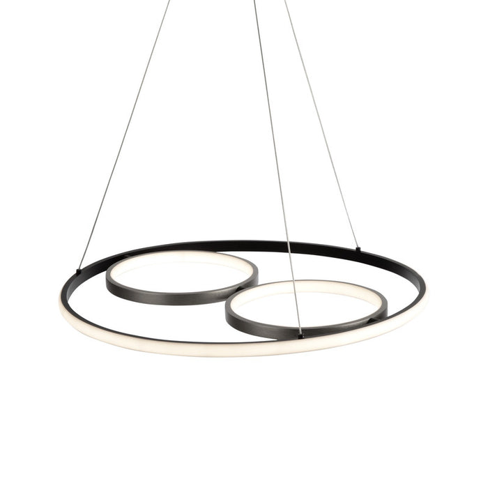 Gemini 32W LED Pendant Black and Nickel