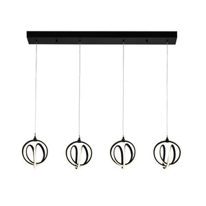 Rose 4 Light LED Chandelier Black
