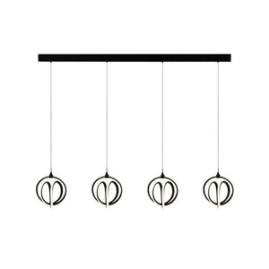 Rose 4 Light LED Chandelier Black