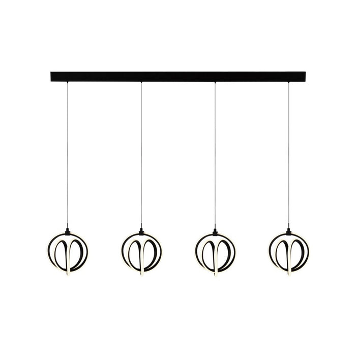 Rose 4 Light LED Chandelier Black