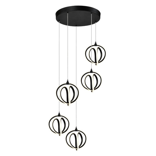 Rose 5 Light LED Chandelier Black