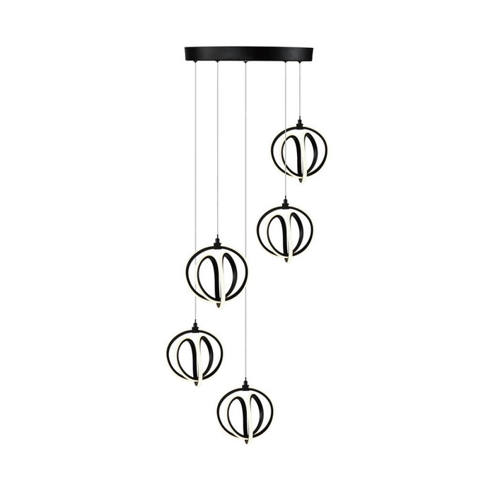 Rose 5 Light LED Chandelier Black