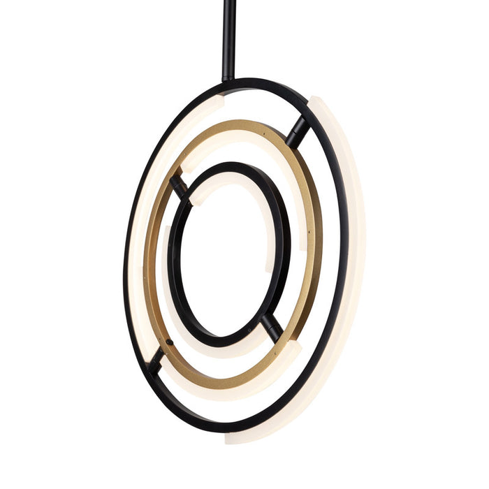 Trilogy Collection Integrated LED Pendant, Black & Brass