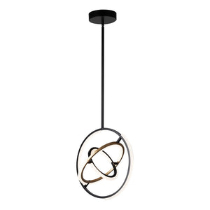 Trilogy Collection Integrated LED Pendant, Black & Brass