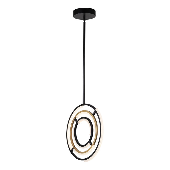 Trilogy Collection Integrated LED Pendant, Black & Brass