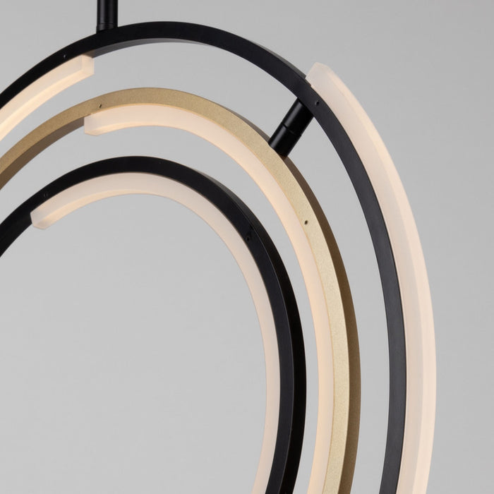 Trilogy Collection Integrated LED Pendant, Black & Brass