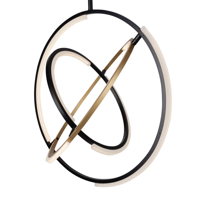 Trilogy Collection Integrated LED Pendant, Black & Brass