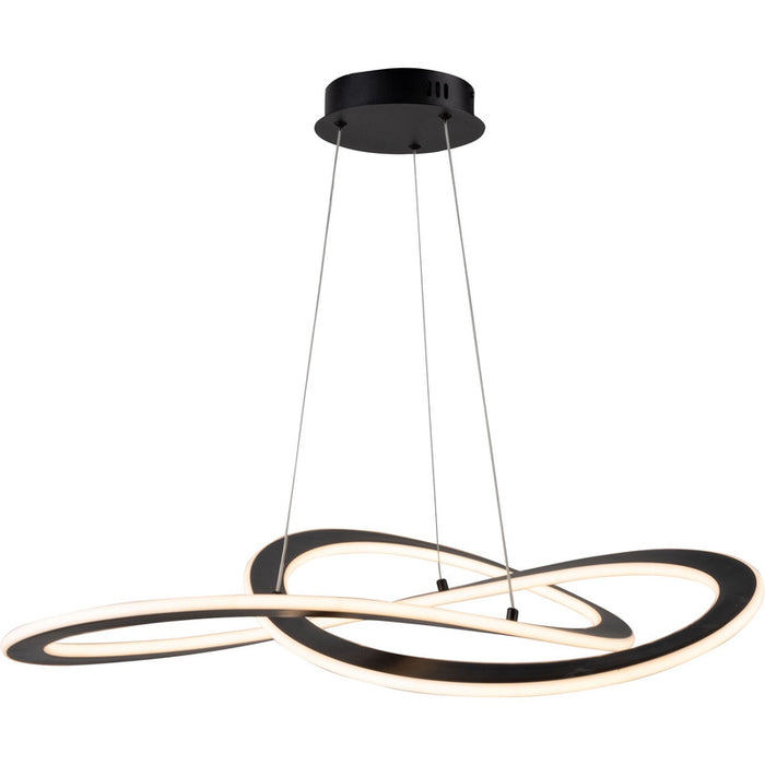 Wave Collection Integrated LED Chandelier, Black