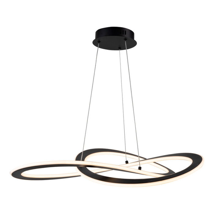 Wave Collection Integrated LED Chandelier, Black