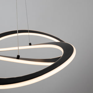 Wave Collection Integrated LED Chandelier, Black