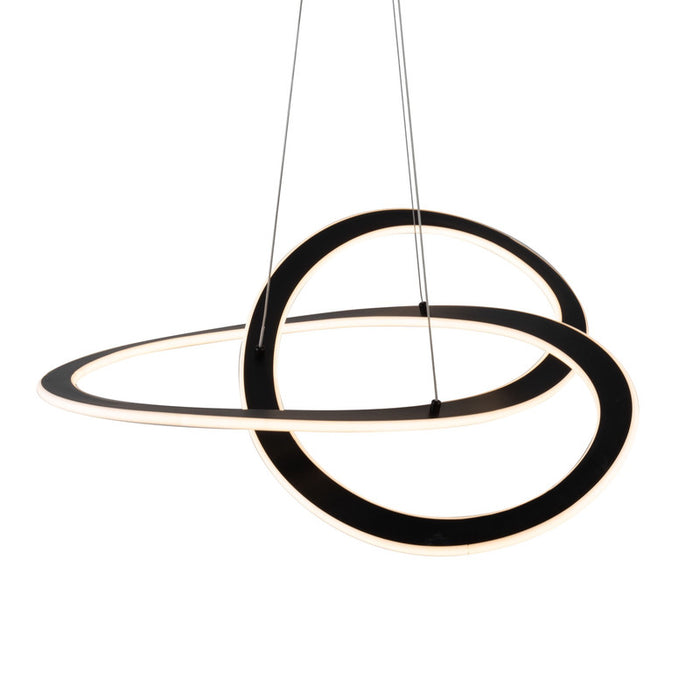 Wave Collection Integrated LED Chandelier, Black