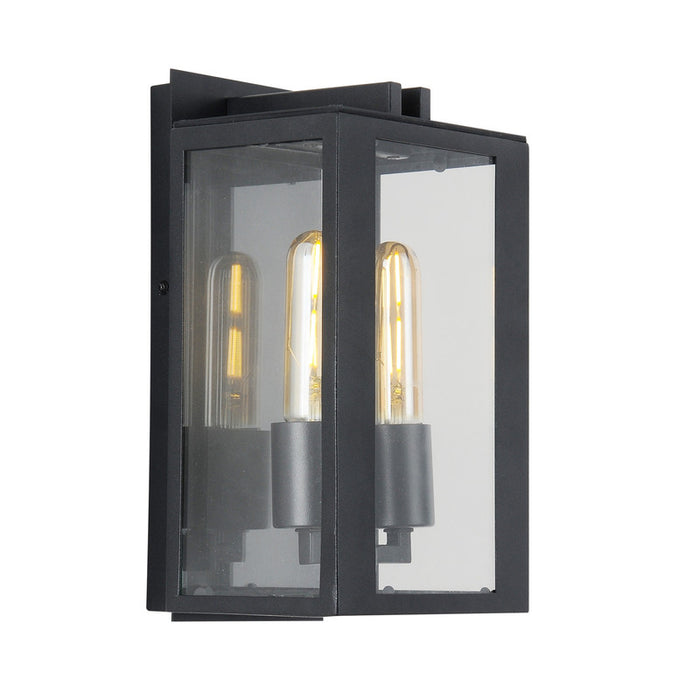 Waterville Collection 2-Light Exterior Wall Light, Matte Black