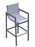 Armen Living Marina Outdoor Patio Barstool In Grey Powder Coated Finish With Grey Sling Textilene And Grey Wood Accent Arms